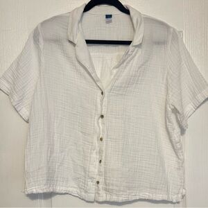 Old Navy Cream Button-Down Shirt
